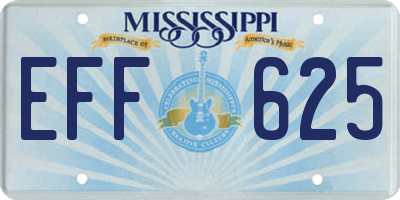 MS license plate EFF625