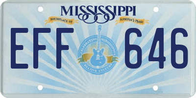 MS license plate EFF646