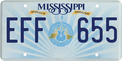 MS license plate EFF655
