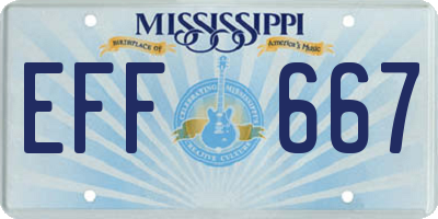 MS license plate EFF667