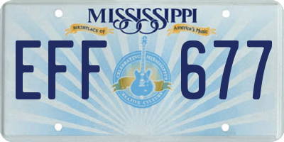 MS license plate EFF677