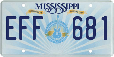MS license plate EFF681