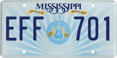 MS license plate EFF701