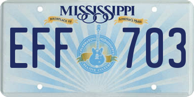 MS license plate EFF703