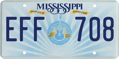 MS license plate EFF708