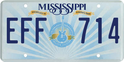 MS license plate EFF714