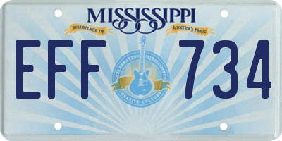 MS license plate EFF734