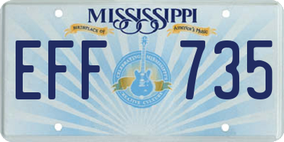 MS license plate EFF735