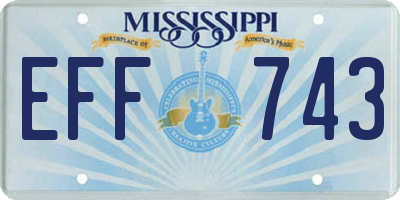 MS license plate EFF743