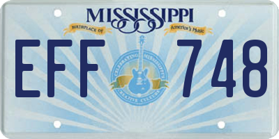 MS license plate EFF748