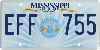 MS license plate EFF755