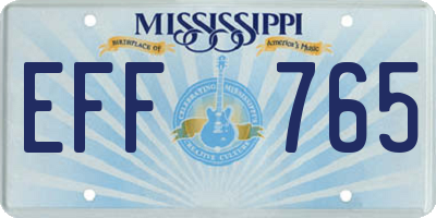 MS license plate EFF765