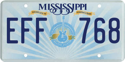 MS license plate EFF768