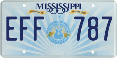 MS license plate EFF787
