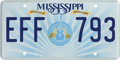 MS license plate EFF793
