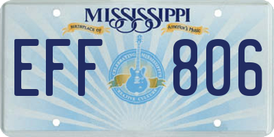 MS license plate EFF806
