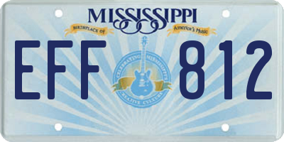 MS license plate EFF812