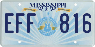 MS license plate EFF816