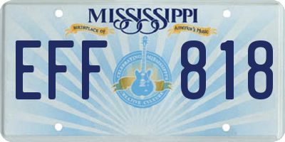 MS license plate EFF818