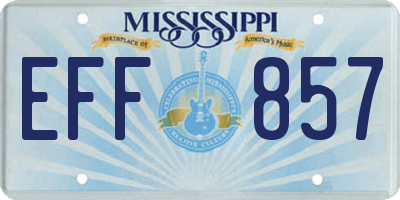 MS license plate EFF857