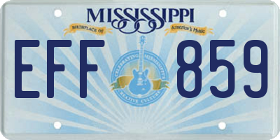 MS license plate EFF859