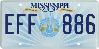 MS license plate EFF886