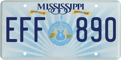 MS license plate EFF890