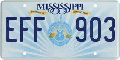 MS license plate EFF903