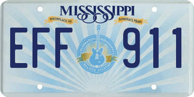 MS license plate EFF911