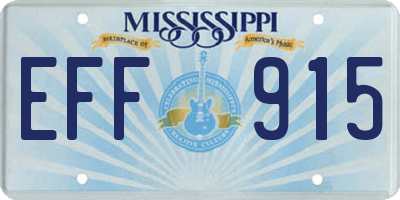 MS license plate EFF915