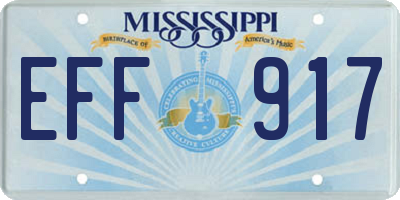 MS license plate EFF917