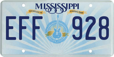 MS license plate EFF928