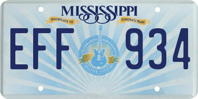 MS license plate EFF934