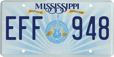 MS license plate EFF948