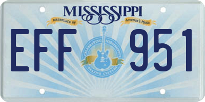 MS license plate EFF951