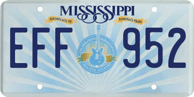 MS license plate EFF952