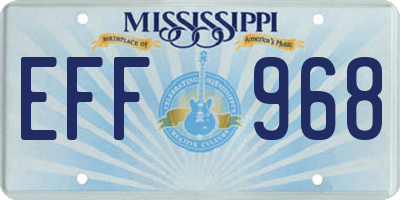 MS license plate EFF968