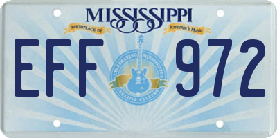 MS license plate EFF972