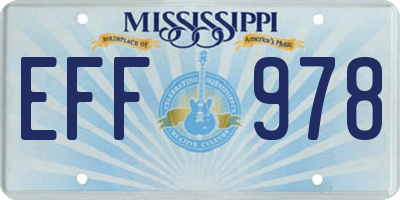 MS license plate EFF978
