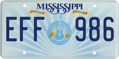 MS license plate EFF986