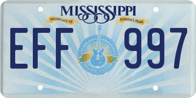 MS license plate EFF997