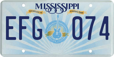MS license plate EFG074