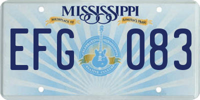 MS license plate EFG083