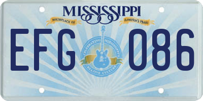MS license plate EFG086