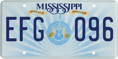 MS license plate EFG096