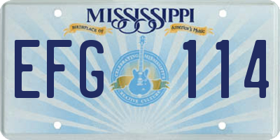 MS license plate EFG114