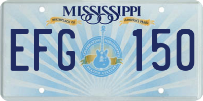 MS license plate EFG150