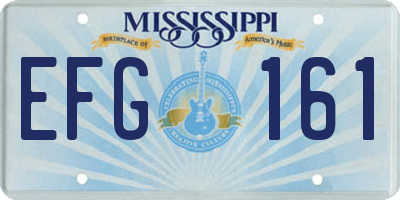 MS license plate EFG161