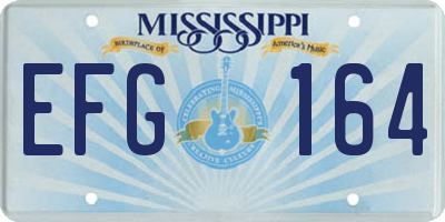 MS license plate EFG164