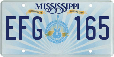 MS license plate EFG165